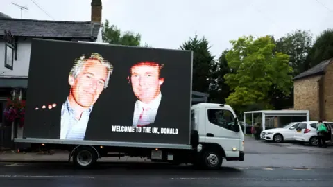 Four Detentions Made After Trump and Jeffrey Epstein Pictures Projected on Royal Castle